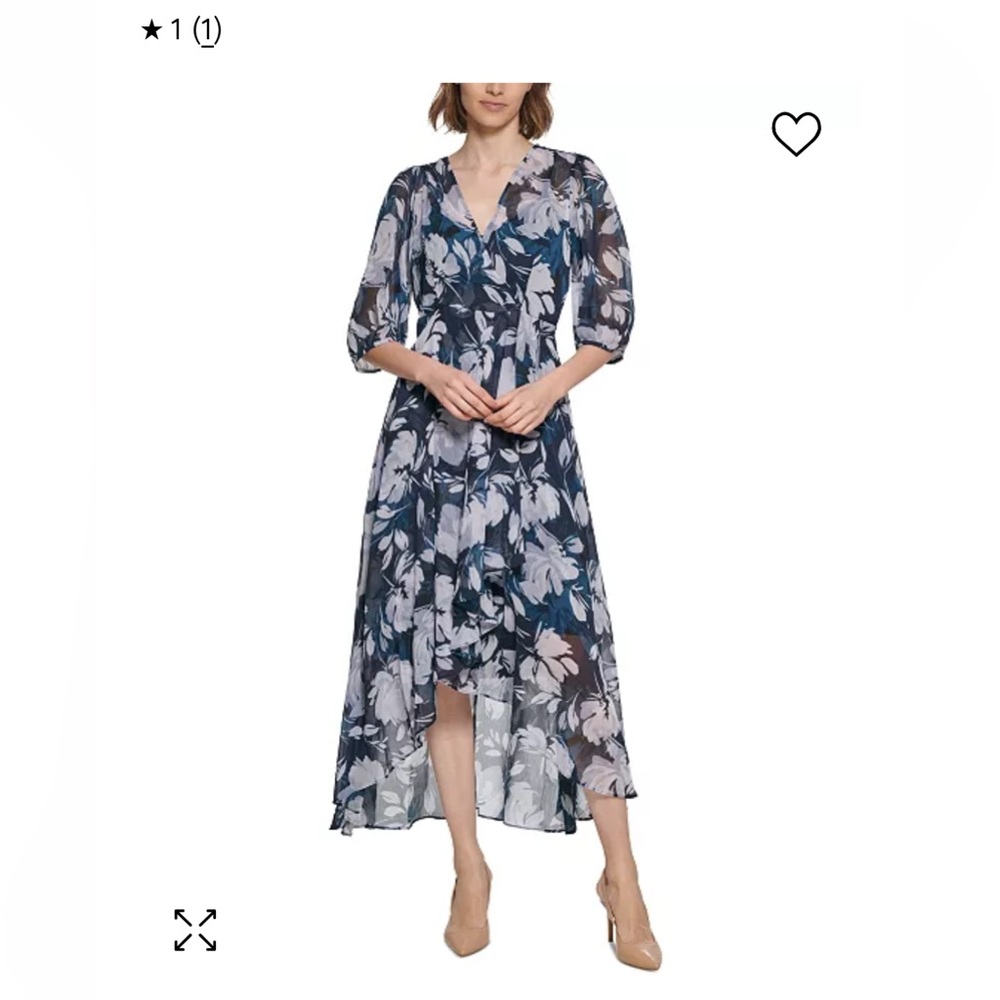 Calvin Klein NWT Floral High Low Midi Dress